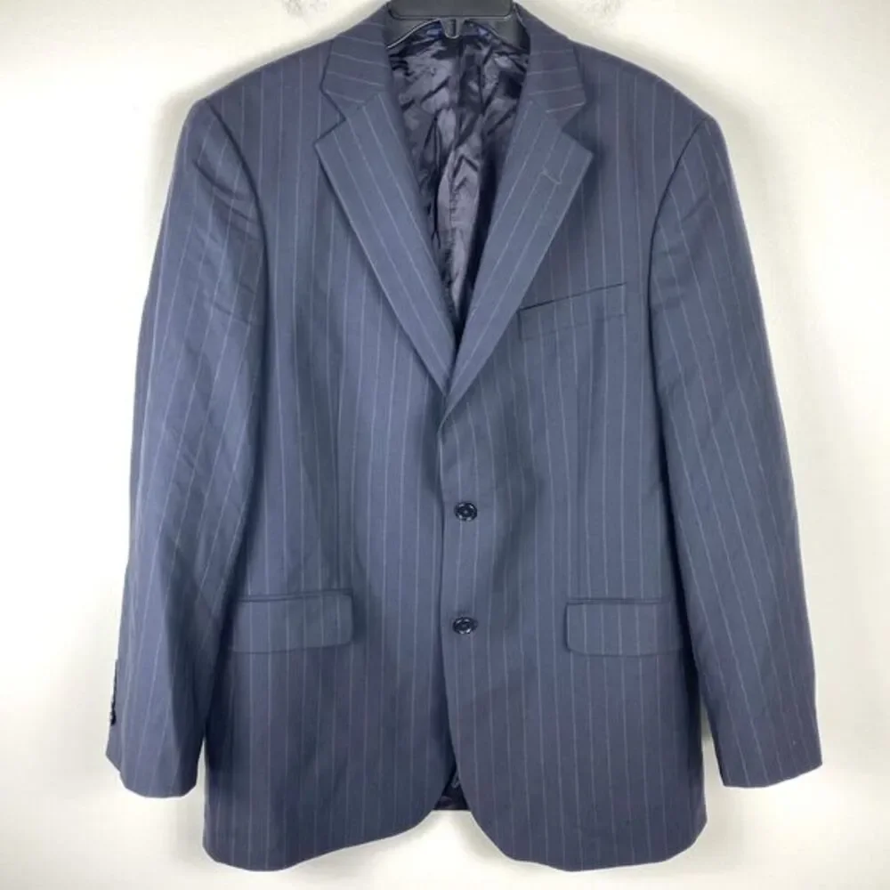 Brooks‎ Brothers Jacket Sports Coat 41 R Madison Fit Navy Pinstripe Wool